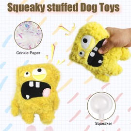 HUGEME Squeaky Dog Toy, Plush Stuffed Dog Toy Keep Them Busy Tug of War Dog Chew Toy for Small Medium Large Dogs (Yellow)
