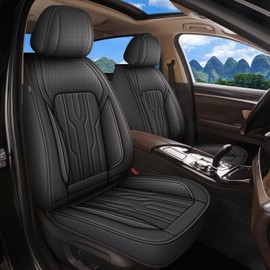 YORKENIC Fit for Toyota 4Runner Seat Covers Front Set 2003-2023 2024 2025: Breathable Leather Car Seat Covers Compatible Airbag (2 Front Set, Black)