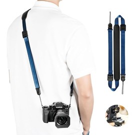 JJC Camera Shoulder Strap Quick Release Sling Strap for Canon Sony Nikon Fuji Mirrorless Cameras, Adjustable Camera Neck Belt Cross Body Strap with Quick Release Plate, Load Capacity 176lbs (BLUE)