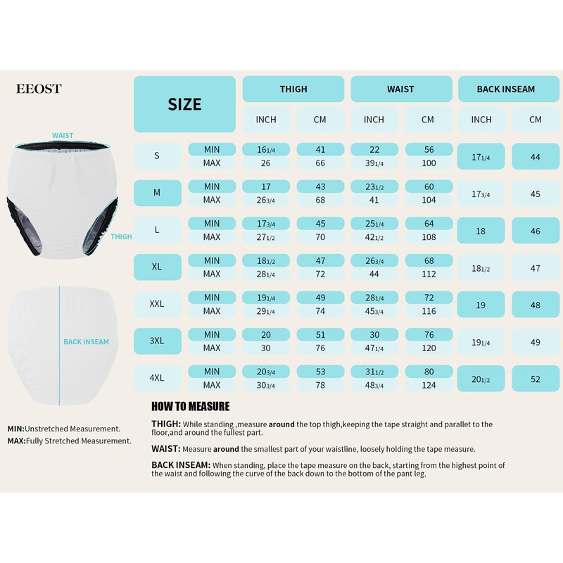 EEOST Adult Reusable Swim Diapers Special Needs Swimwear for Incontinence