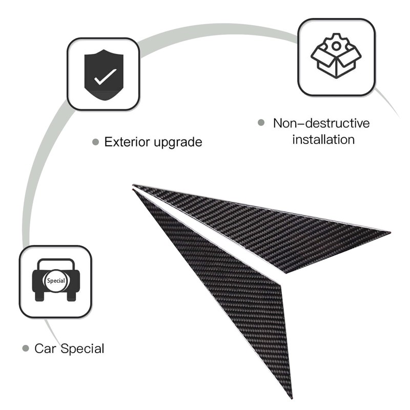 PIUGILH Soft Carbon Fiber A-Pillar Panel Cover Trim Kit, Outer