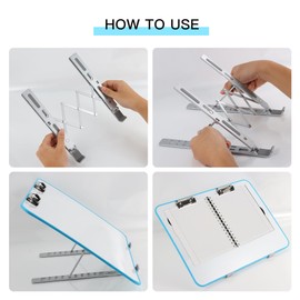 Slant Board for Writing16 x 12 Inch Adjustable Magnetic Whiteboard 20°-60° Slanted Clipboard Portable Workstation Sloped Surface for Writing Reading Drawing (Package Without Pencils)