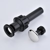 Bathroom Sink Drain with Overflow: Chrome+Black Bathroom Sink Drain Stopper