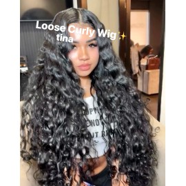 Best Raw Indian Human Hair Curly Wig HD Lace Glueless Frontal Closure Wigs Raw Vietnamese Hair Burmese Curly Human Hair Wig Fullstyle: Loose Curl Wig, color: 4 by 4 ClosureWig, stretched length: 10 inches