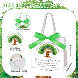 Weekgrat 50 Pcs Family Reunion Party Favors Family Tree Gift Bags Remembering Our Roots Gift Bags with Handles Small Candy Bags with Bow Ribbon Family Reunion Party Gift Bags for Family Gathering