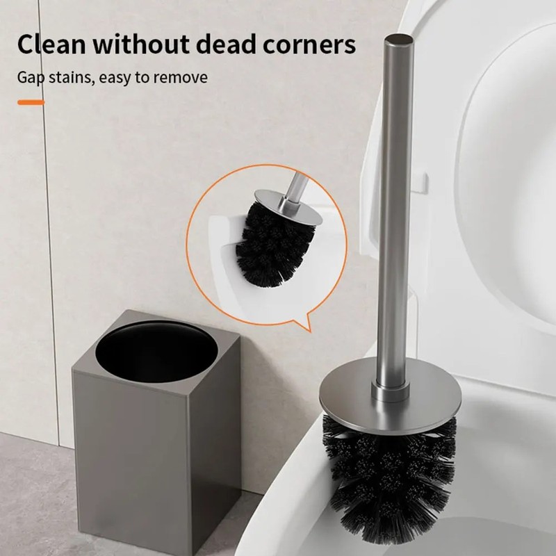 PureLiving Toilet Brush Holder Set Wall Mounted – Durable Space-Saving