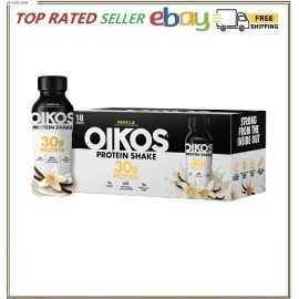 Oikos 30g Protein Shake, Vanilla, 12 fl oz, 18-pack
