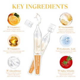 THESKCARE Suero facial de vitamina C con ácido hialurónico, glutatión, vitamina E y niacinamida, suero facial antienvejecimiento para arrugas y mancha
