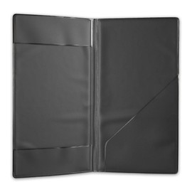 I LOVE MENU Risto Bill Holder with 2 Pockets, PVC, Black, 21.7 x 12 x 0.5 cm