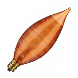 Satco S3406 25-Watt C11 Incandescent Light Bulb, Dimmable, 120 Volts, E12 Candelabra Base, Amber Finish