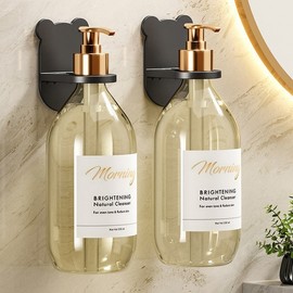 SelM Black Wall-Mounted Shampoo & Body Wash Dispenser Holder Holder 3ea