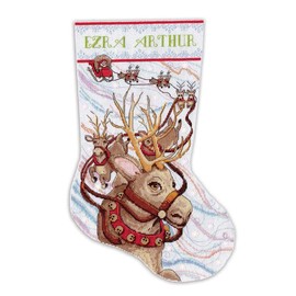 Design Works Reindeer Ride Stocking Counted Cross-Stitch Kit