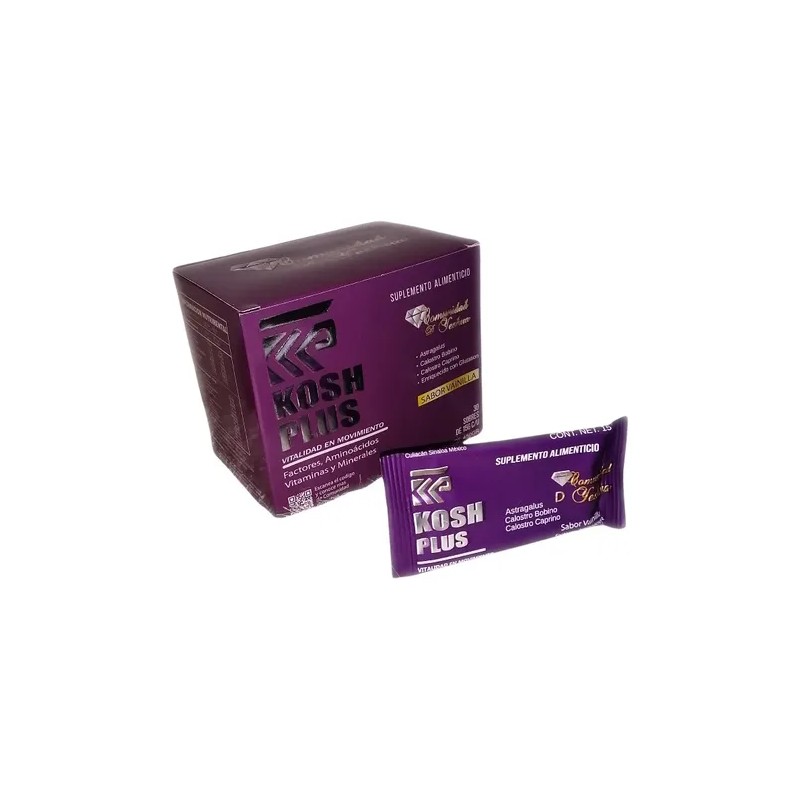 Suplemento Kosh Plus Calostro Vainilla 30 Sobres