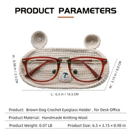 XHMQYC Crochet Cute Glasses Holder for Nightstand Eyeglass Case Knitted Animal Cat Pig Dog Bear Eyeglass Holder Stand Tray for Reading Desk Sunglass Storage - Bear