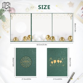 IRENE Guest Book for DIY, Blank Dark Green Gold Party Decoration Sign Book Alternative for Wedding, Birthdays, Graduation, Baby Showers, Quinceanera, Farewell, Retirement Celebration Party