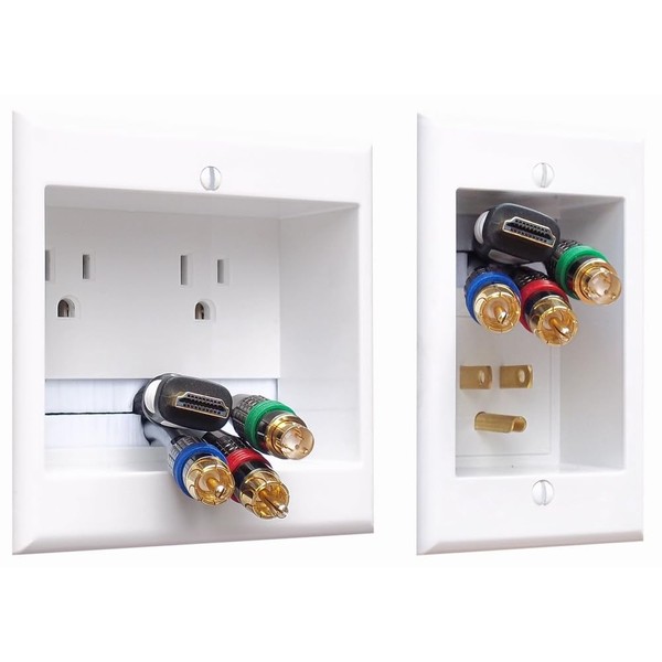 PowerBridge TWO-CK Dual Outlet TV Cord Hider for Wall Mounted