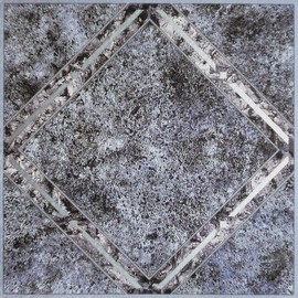 PowerSellerUSA Tivoli Self Adhesive Vinyl Floor Tiles, 45 Pcs Contemporary Peel and Stick Tile, 12" x 12" Square DIY Flooring Tiles for Kitchen, Bedroom, Bathroom - Metallic Marble Diamond