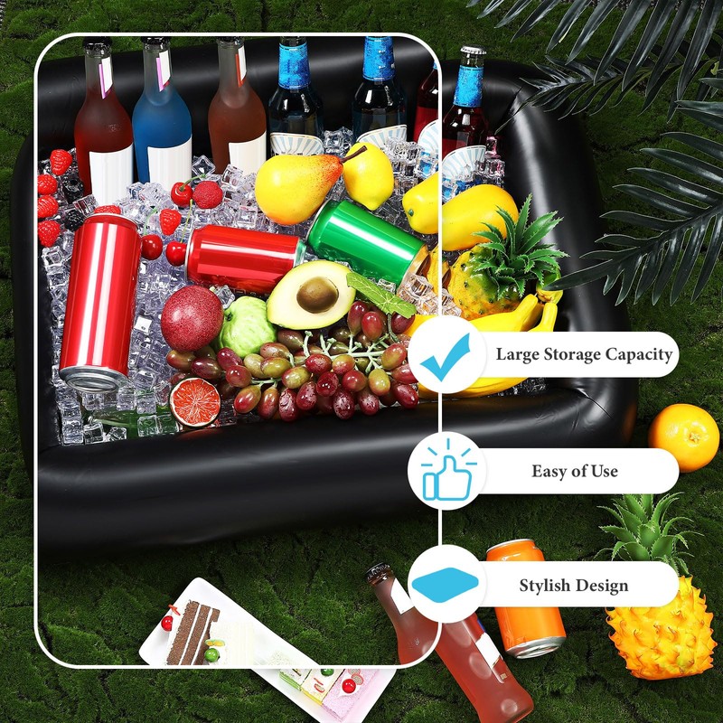 FillTouch Rectangular Inflatable Serving Bar Floating Drink Holder for Pool