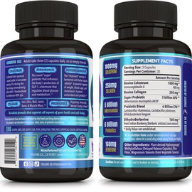 FOLONA Colostrum w/Collagen, Berberine & Probiotics (Akkermansia & Lactobacillus) | Supplement for Hair, Skin, Nails, Gut, Digestion, Metabolism, Immunity, Muscle & Wellness (90 Delayed Release caps)