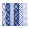 6 Pack Mens Gents Handkerchiefs Mixed Blue and White Check