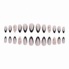 MERVF Almond Press on Nails Medium Fake Nails Black French