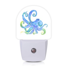 Axxitude Octopus Night Lights Plug into Wall for Girls Boys Room,Night Light LED Lamp Dusk to Dawn Sensor Round Lamp for Bedroom Bathroom Hallway Home Wall Decor Nightlight