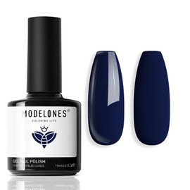 modelones Blue Gel Nail Polish, 15ML Navy Blue Color Soak Off Uv LED Nail Lamp Gel Polish, Blue Color Soak Off U V LED Gel Polish Nail Art Design Manicure Salon DIY Salon Gel