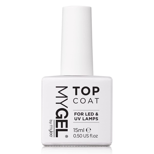 Mygel by Mylee Nail Polish Top Coat 15ml UV LED Soak Off Nail Art Manicure Pedicure Professional Use Up to 2 Weeks Easy to Apply No Chips