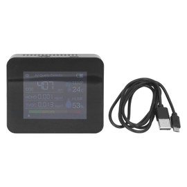 Portable Carbon Dioxide Detector USB Charging Temperature and Humidity Tester with Color Screen Display for Home Black