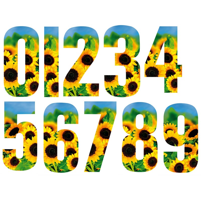MONOGRAM Classic Signs Wheelie Bin Number Sunflower 0