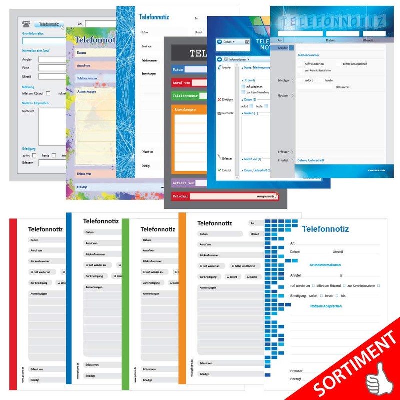 PRICARO 10 x A6 Operating System Telephone Notepad