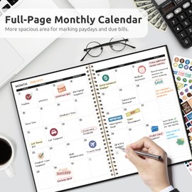 Budget Planner - Monthly Budget Book with Expense Tracker Notebook, Undated Bill Organizer & Finance Planner to Take Control of Your Money, 2025-2026 Account Book to Manage Your Finances-Black