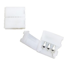 Vrabocry - 10 conectores de tira de luz LED RGB de 3 pines de 10 mm de ancho, sin huecos, conectores adaptadores sin soldadura para SMD 5050 multicolor WS2811 WS2812B SK6812