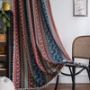 USTIDE 1 Panel Bohemian Geometric Curtain Rustic Ethnic Stripe Curtain