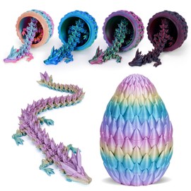 Gifts for Mom,Dragon Egg,3D Printed Crystal Dragon Fidget Toys 15in Articulated Dragon Adults Fidget Toys for Autism ADHD (Random Mini)