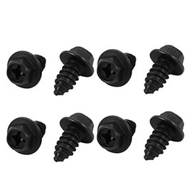 Sourcingmap M8x20mm Iron Zinc Plated Self-Tapping Hex Flange Phillips Drive Blot Screw 8pcs