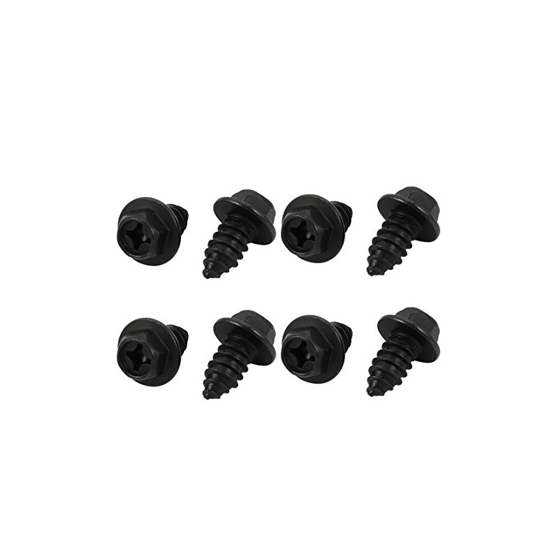 Sourcingmap M8x20mm Iron Zinc Plated Self-Tapping Hex Flange Phillips Drive