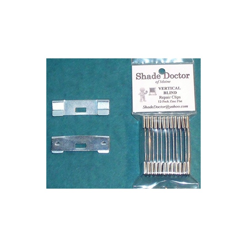 12-Pack Vertical Blind ZINC Flat Vane Saver Repair Clips