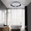 LED Ceiling Fan with Light Round Flush Mount Dimmable Chandelier