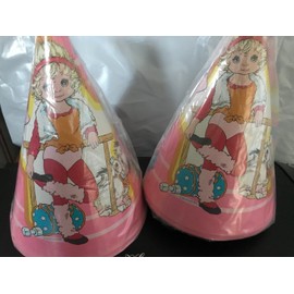 CA Reed Stardancer Vtg Birthday Party Cone Hats Lot Of 8 CA Reed 1980 NOS Workout Dog E1