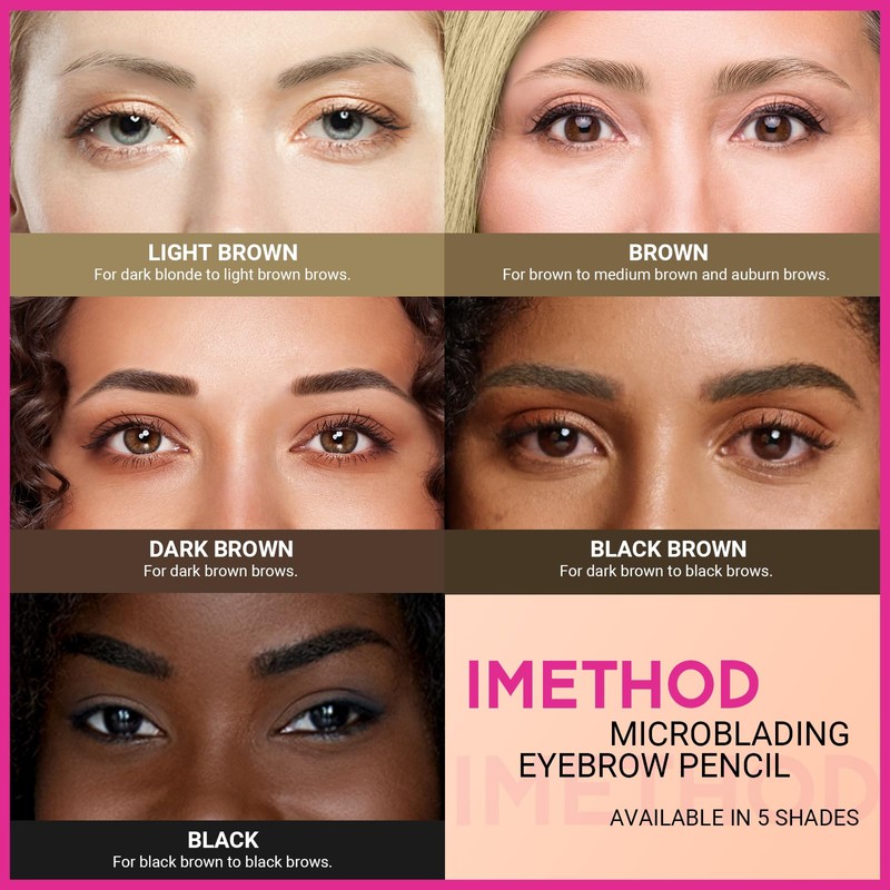 iMethod Microblading Eyebrow Pencil - Eyebrow Pencil 2-in-1 Dual-Ended Eyebrow