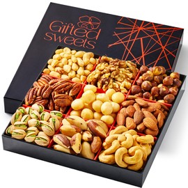 Nuts Gift Box - 9 Variety - Gourmet Nut Gift Basket - Healthy Nut Gift Tray - Holiday Premiun Gourmet Nuts