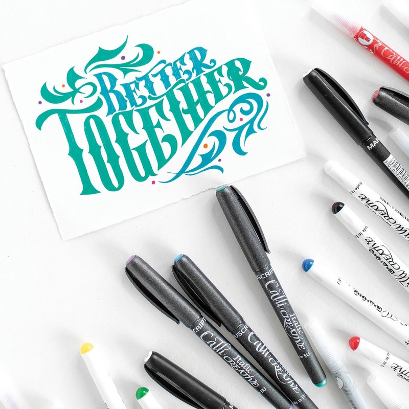 MANUSCRIPT Callicreative Italic Crafter Markers (Medium Tip, Black)