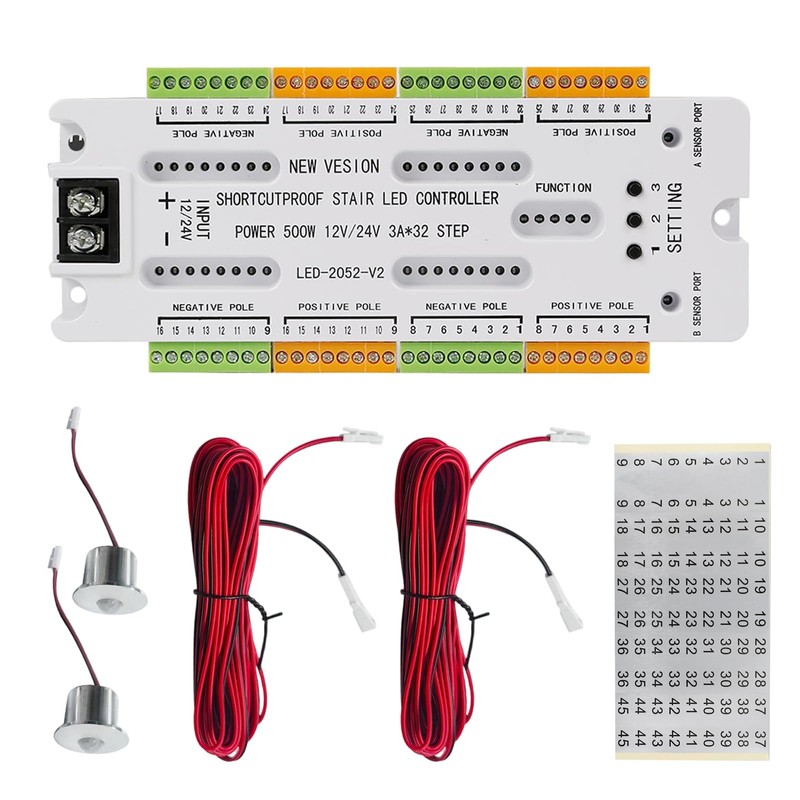 Copgge 32 Channel Motion Sensor LED Stair Controller Automatic Staircase