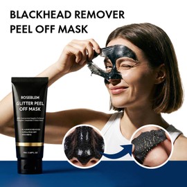 Roseblem Charcoal Blackhead Remover Mask, Peel Off Face Mask for Blackheads and Pores, Deep Cleansing Pore Care for Oily & Combination Skin, for Women & Men, 2.65 fl oz