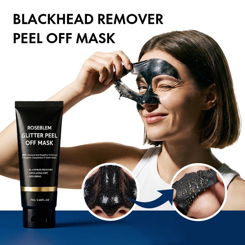 Roseblem Charcoal Blackhead Remover Mask, Peel Off Face Mask for