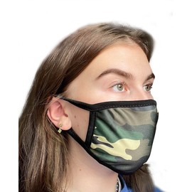 Komonee Adults Face Mask Washable Reusable Trendy Dustproof Green Camo Camouflage Cloth Mouth Cover Covering For Boys Girls Outdoors Indoors Childrens School Protection