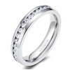 Tigrade 4mm 6mm Women Titanium Ring Eternity Wedding Bands Polished/Brushed