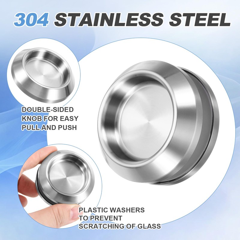 PATIKIL Round Sliding Glass Door Handle, 2 Pack 304 Stainless