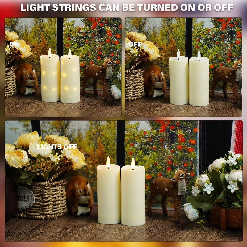 Nimiko Waterproof Outdoor,with Timer & Remote - 2 Pack Flameless